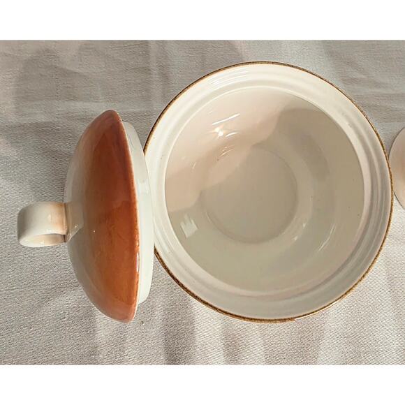 Mikasa Fashion Tones Covered Sugar Bowl Creamer Set Smoked Salmon Color - Picture 4 of 5